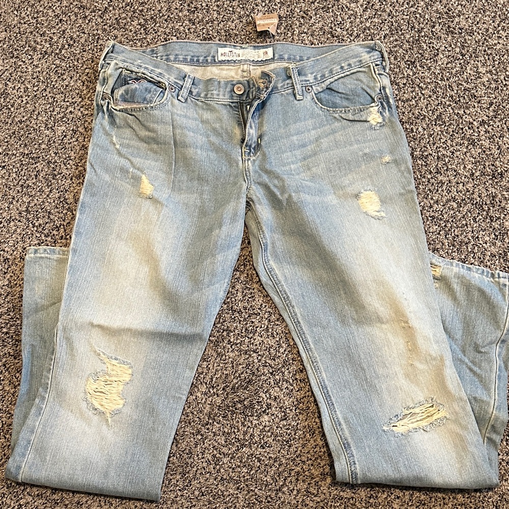 Hollister Light Blue Distressed Boyfriend Jeans